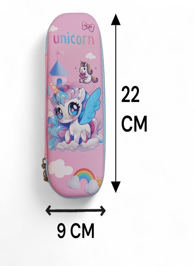 DK trades Unicorn Cover Pencil Compass with Compartments School Supply Organizer for Student, Stationery Box, Cosmetic Zip Pouch Bag - (Multicolor) - Image 5